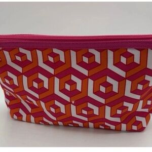 Clinique Jonathan Adler Collab Limited Makeup Bag - NWOT Orange White Pink